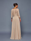 Load image into Gallery viewer, Wholesale Mother of the Bride Long Chiffon Dress with Illusion Lace Bodice &amp; 3/4 Sleeves by LADK319