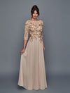 Load image into Gallery viewer, Wholesale Mother of the Bride Dress with Embroidered Illusion Bodice A-Line Gown by LADK321
