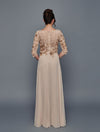 Load image into Gallery viewer, Wholesale Mother of the Bride Dress with Embroidered Illusion Bodice A-Line Gown by LADK321