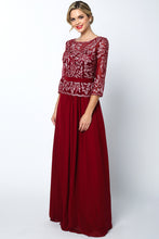 Load image into Gallery viewer, LA Merchandise LAT634 3/4 Sleeve Demure Mother of the Bride Dress