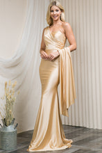 Load image into Gallery viewer, One Shoulder Elegant Dress - LAA387 - Champagne - LA Merchandise