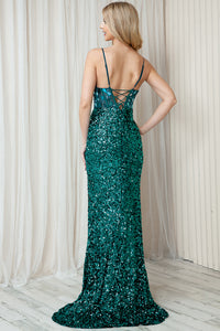La Merchandise LAA5050 Sleeveless Mirror Rhinestones Prom Long Dress - - Dress LA Merchandise