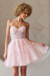 Load image into Gallery viewer, Wholesale Cocktail Sweetheart Strapless Homecoming Dress By LAABZ9024S