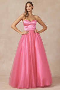 LA Merchandise LAT265 Strapless A-line Pageant Formal Prom Ball Gown