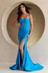 Load image into Gallery viewer, LA Merchandise LAAAG0113 Sweetheart Satin Corset Formal Gown - PEACOCK - Dress LA Merchandise