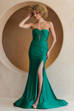 Load image into Gallery viewer, LA Merchandise LAAAG0113 Sweetheart Satin Corset Formal Gown - EMERALD GREEN - Dress LA Merchandise