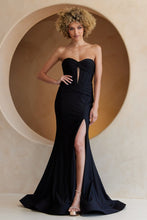 Load image into Gallery viewer, LA Merchandise LAAAG0113 Sweetheart Satin Corset Formal Gown - BLACK - Dress LA Merchandise