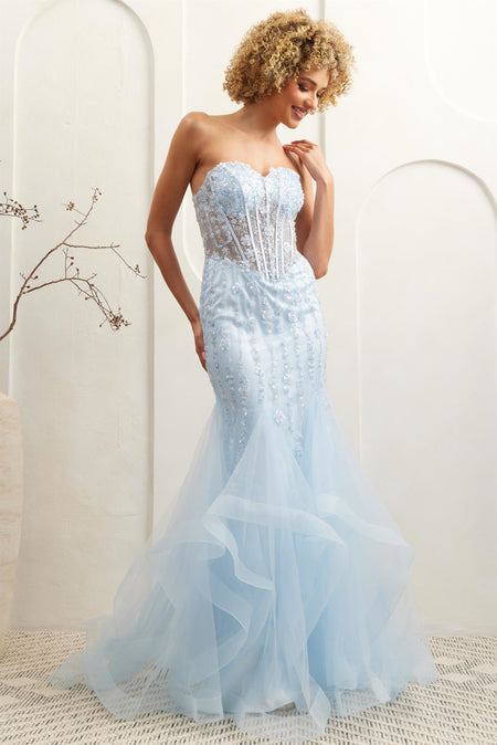 Wholesale Evening Dress Sweetheart Layered Ruffles Gown By LAA8002