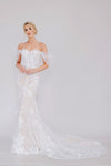 Load image into Gallery viewer, LA Merchandise LAAWL0100 White Lace Off the Shoulder Wedding Gown - WHITE - Dress LA Merchandise