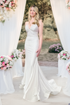 Load image into Gallery viewer, Elegant White Bridal Mermaid Gown with Lace-Up Back – LA Merchandise LAA3018B - WHITE - Dress LAA
