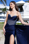 Load image into Gallery viewer, Wholesale Formal Dress Sweetheart Beaded Mermaid Prom Gown By LAA3099 - NAVY - LAA