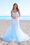 Load image into Gallery viewer, Wholesale Prom Dress V-Neck Beaded Mermaid Pageant Gown By LAA2120