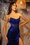 Load image into Gallery viewer, Wholesale Prom Dress Strapless Ruched Evening Gown By LAA9055