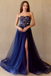 Load image into Gallery viewer, Wholesale Red Carpet Dress Sweetheart A-Line Gala Gown By LAA4031 - NAVY - Dress LAA