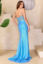Load image into Gallery viewer, Wholesale Long Evening Dress Scoop Neck Sleeveless Gown By LAA5065