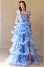 Load image into Gallery viewer, Wholesale Pageant Dress Sleeveless Layered Ruffles Gown By LAA8900