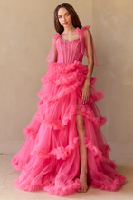 Load image into Gallery viewer, Wholesale Pageant Dress Sleeveless Layered Ruffles Gown By LAA8900