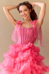 Load image into Gallery viewer, Wholesale Pageant Dress Sleeveless Layered Ruffles Gown By LAA8900