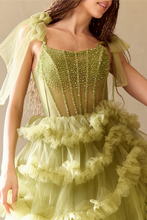 Load image into Gallery viewer, Wholesale Pageant Dress Sleeveless Layered Ruffles Gown By LAA8900