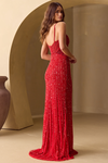 Load image into Gallery viewer, Wholesale Sequin Beaded Bodycon Gown with Corset Bodice &amp; Slit Evening Dress by LAAIN2004