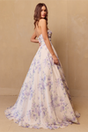 Load image into Gallery viewer, Wholesale Formal Dress Strapless Print Puff Sleeves Gown By LAASU084