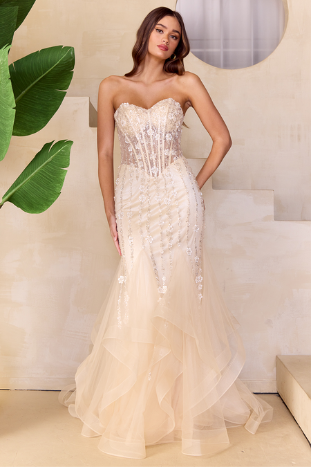 Wholesale Evening Dress Sweetheart Layered Ruffles Gown By LAA8002