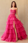 Load image into Gallery viewer, Wholesale Formal Dress Sweetheart Beaded Sequin Prom Gown By LAA9053 - HOT PINK - LAA