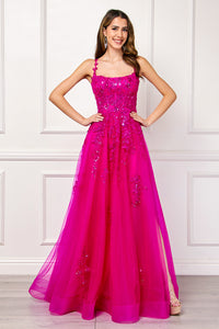 Wholesale Formal Dress Scoop Neck Embroidered Gala Gown By LAA4044