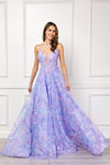 Load image into Gallery viewer, Wholesale Formal Dress V-Neck Sequin Prom A-Line Long Gown By LAA4050 - LILAC - LAA