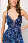 Load image into Gallery viewer, Wholesale Formal Dress V-Neck Sequin Prom A-Line Long Gown By LAA4050 - - LAA