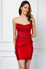 Load image into Gallery viewer, LA Merchandise LAABZ9025S Scoop Neck Metallic Jersey Hoco Dress