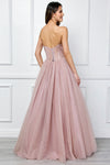 Load image into Gallery viewer, Wholesale Strapless Sweetheart Corset Tulle A-line Gown with Lace-Up Back By LAA6202