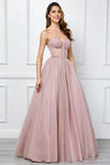 Load image into Gallery viewer, Wholesale Strapless Sweetheart Corset Tulle A-line Gown with Lace-Up Back By LAA6202