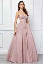 Load image into Gallery viewer, Wholesale Strapless Sweetheart Corset Tulle A-line Gown with Lace-Up Back By LAA6202