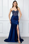 Load image into Gallery viewer, Wholesale Strapless Sweetheart Rhinestone Corset Mermaid Evening Dress By LAA4049