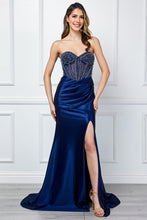 Load image into Gallery viewer, Wholesale Strapless Sweetheart Rhinestone Corset Mermaid Evening Dress By LAA4049