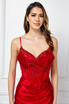 Load image into Gallery viewer, Wholesale Spaghetti Strap Sweetheart Beaded Corset Mini Dress By LAA9063S