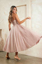 Load image into Gallery viewer, Wholesale Strapless Sweetheart Corset Tulle Midi Party Dress with Lace-Up Back By LAA6203S