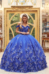 Load image into Gallery viewer, LA Merchandise LAT1447 Lace Applique Off Shoulder Ball Quince Gown