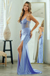 Load image into Gallery viewer, Wholesale Sheer Corset Rhinestone Mermaid Evening Dress with Slit By LAA9067