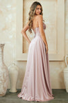 Load image into Gallery viewer, LAA4053 Wholesale Strapless Corset A-Line Satin Evening Prom Gown with Lace-Up Back &amp; Side Slit