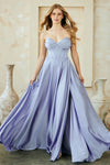 Load image into Gallery viewer, LAA4053 Wholesale Strapless Corset A-Line Satin Evening Prom Gown with Lace-Up Back &amp; Side Slit