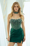 Load image into Gallery viewer, Wholesale Strapless Rhinestone Corset Mini Dress with Satin Skirt By LAA2130S