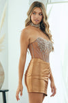Load image into Gallery viewer, Wholesale Strapless Rhinestone Corset Mini Dress with Satin Skirt By LAA2130S