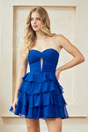 Load image into Gallery viewer, Wholesale Strapless Tiered Ruffle Sweetheart Homecoming Dress By LAA2063S