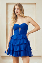 Load image into Gallery viewer, Wholesale Strapless Tiered Ruffle Sweetheart Homecoming Dress By LAA2063S