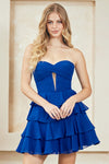 Load image into Gallery viewer, Wholesale Strapless Tiered Ruffle Sweetheart Homecoming Dress By LAA2063S