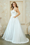 Load image into Gallery viewer, Wholesale Strapless Satin A-line Gown with Corset Bodice &amp; Lace-Up Back Formal Dress by LAA5080 - - Long Formal Dresses LAA