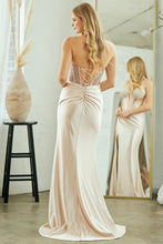 Load image into Gallery viewer, Wholesale Strapless Sweetheart Rhinestone Corset Mermaid Evening Dress By LAA5074