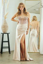Load image into Gallery viewer, Wholesale Strapless Sweetheart Rhinestone Corset Mermaid Evening Dress By LAA5074